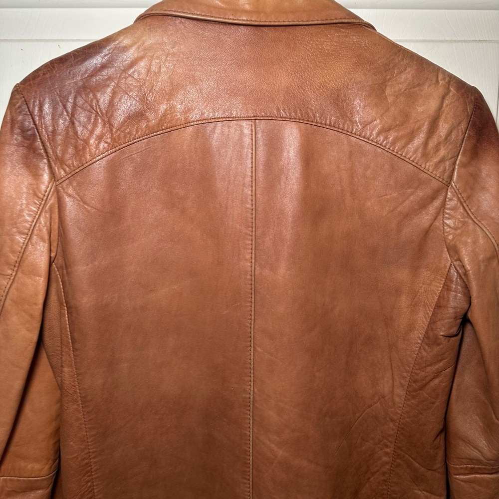 Vintage‎ 60s 70s Berman's Leather Jacket DISTRESSED Brown 10 (fits like a 6). - Picture 8 of 10